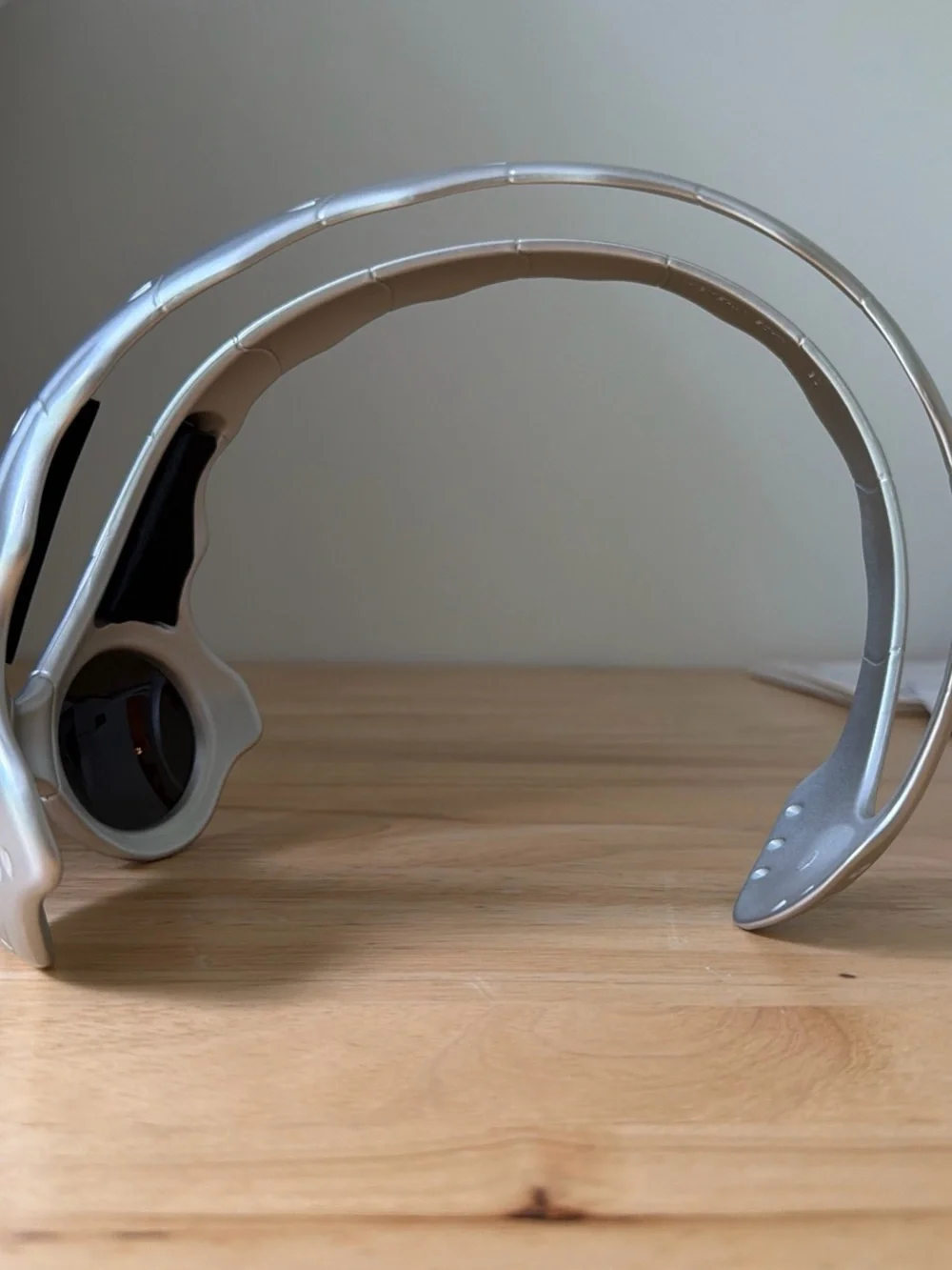 Silver over the top biking sunglasses goggles
